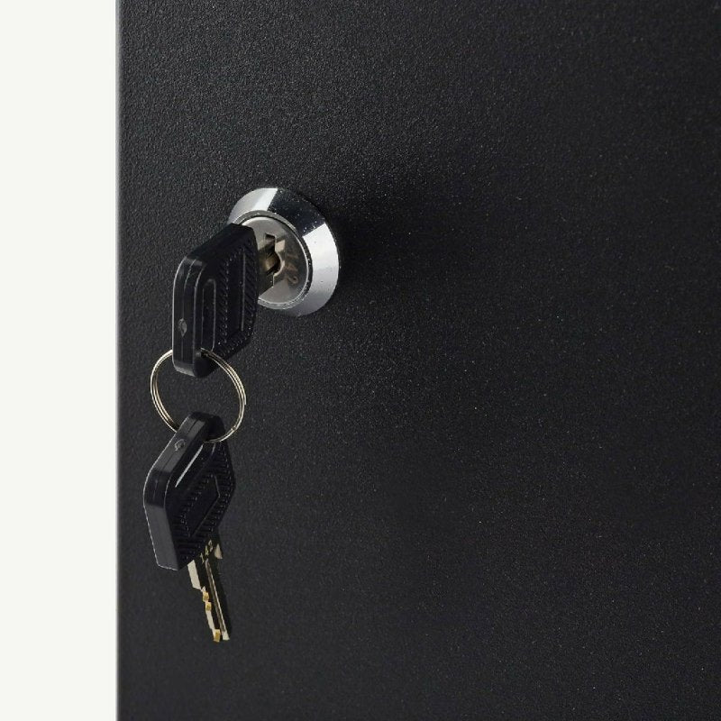 Safes UK Keycab 98 Key Cabinet Wall Mounted Safe Key Storage up to 98 Keys With Easy to Use Key Lock Lockable Metal Cupboard Box Black - Key Cabinet - British D'sire