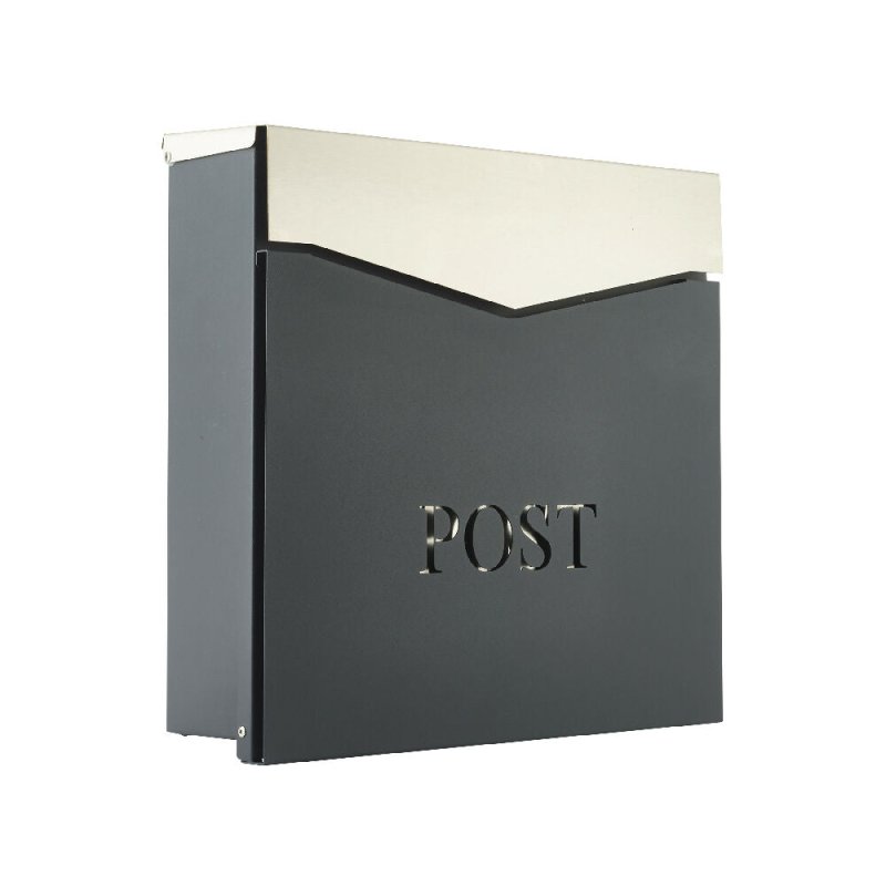 Safes UK Large Modern Stainless Steel / Steel Letterbox Nova - Post Box - British D'sire