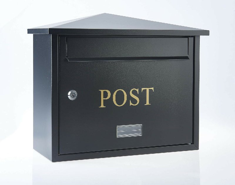 Safes UK Letter Catcher Large Letterbox Black High Security Metal Wall Mounted Post Box For Outside Use Letter Box Is Weatherproof External Home Mail Box A4 - Post Box - British D'sire