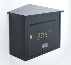 Safes UK Letter Catcher Large Letterbox Black High Security Metal Wall Mounted Post Box For Outside Use Letter Box Is Weatherproof External Home Mail Box A4 - Post Box - British D'sire