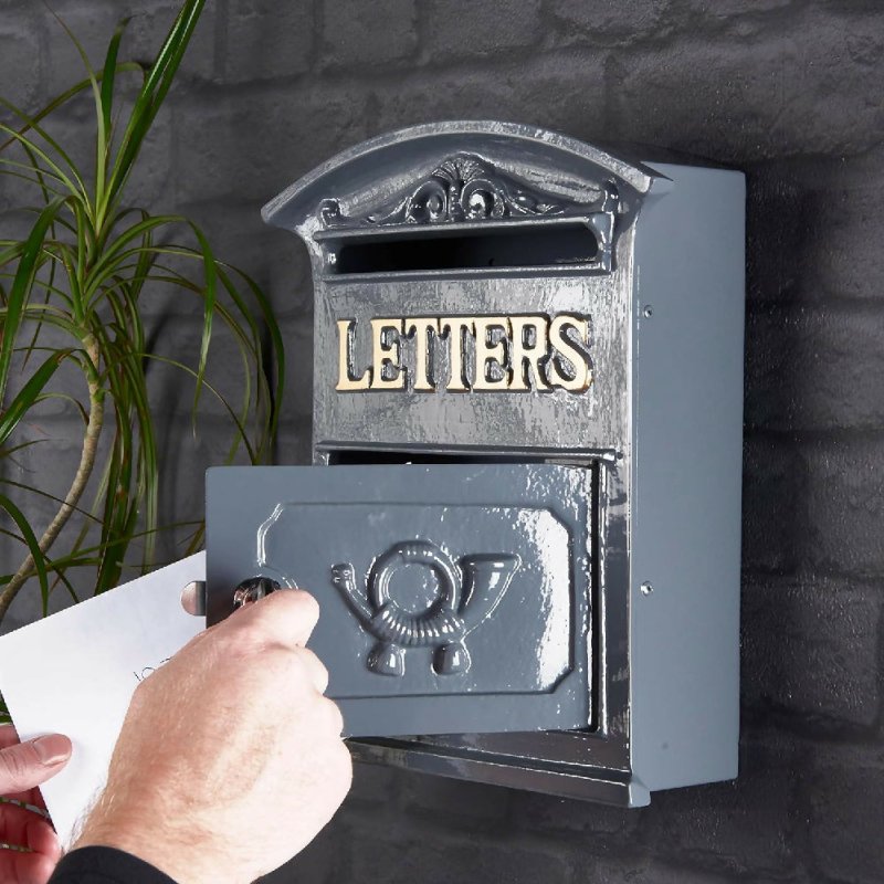 Safes UK Traditional Old Style Letter Post Box Solid Steel Construction Durable 2 Keys - Post Box - British D'sire