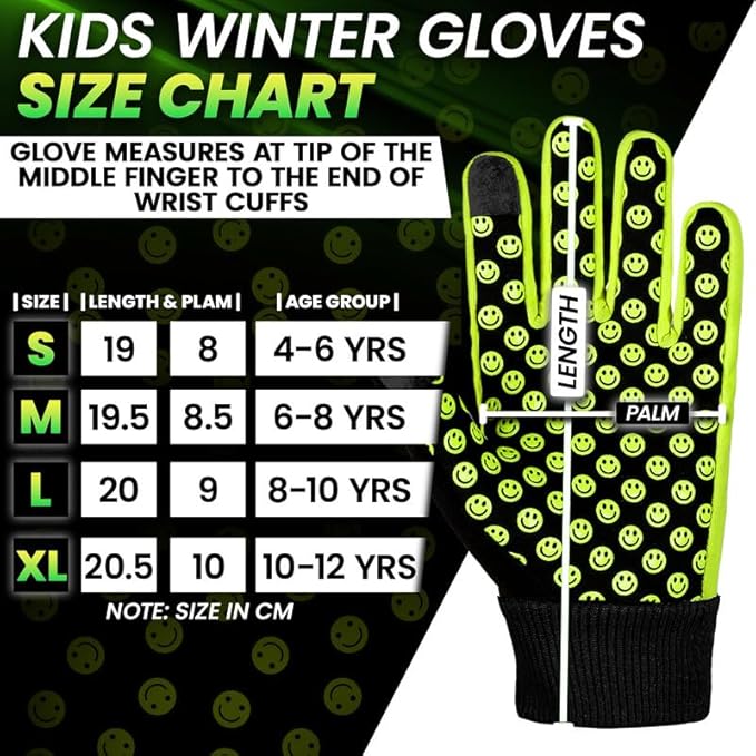 SAGA SPORTS All - Season Kids Waterproof Gloves - Glow in the Dark, Thermal, Touchscreen Compatible & Non - Slip Grip - Kids Cycling Gloves - Gloves & Mittens - British D'sire