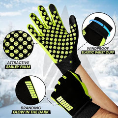 SAGA SPORTS All - Season Kids Waterproof Gloves - Glow in the Dark, Thermal, Touchscreen Compatible & Non - Slip Grip - Kids Cycling Gloves - Gloves & Mittens - British D'sire