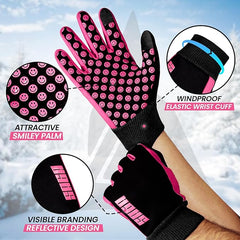 SAGA SPORTS Kids thermal gloves | Waterproof, Touchscreen - Compatible with Reflector Logo | Warm Anti - Slip for Outdoor Activities age 4 - 12| Durable and Machine Washable - Gloves & Mittens - British D'sire