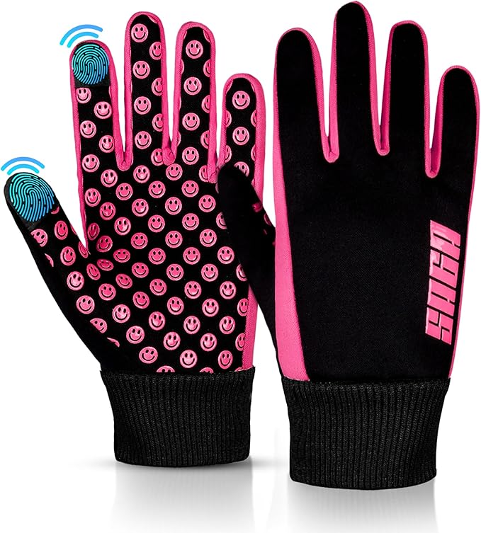 SAGA SPORTS Kids thermal gloves | Waterproof, Touchscreen - Compatible with Reflector Logo | Warm Anti - Slip for Outdoor Activities age 4 - 12| Durable and Machine Washable - Gloves & Mittens - British D'sire