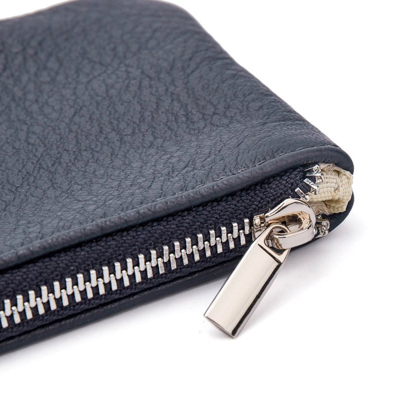 Scotty Pencil Case - Navy Leather with Silver Hardware - Pre - order for Oct Delivery - SMALL LEATHER GOOD - British D'sire