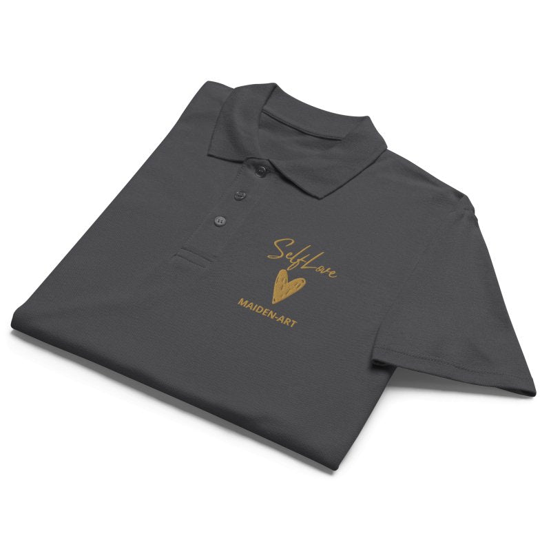 Self Love Premium pique polo shirt with Old Gold Embroidery - polos t-shirt - British D'sire