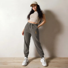 Self Love Unisex pigment - dyed sweatpants with Old Gold Embroidery - unisex sweatpants - Unisex fleece sweatpants - British D'sire