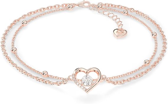 SERASAR |Heart Sign Anklet for Ladies | 925 Sterling Silver with 18ct Genuine Gold Plating | Adjustable Length | Jewellery Box Included - Body Jewellery - British D'sire