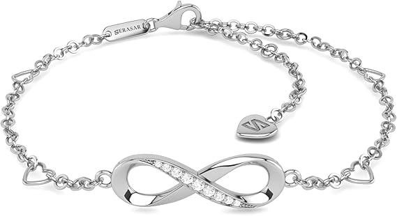 SERASAR | Infinity Sign Anklet for Ladies | 925 Sterling Silver with 18ct Genuine Gold Plating | Adjustable Length | Jewellery Box Included - Body Jewellery - British D'sire