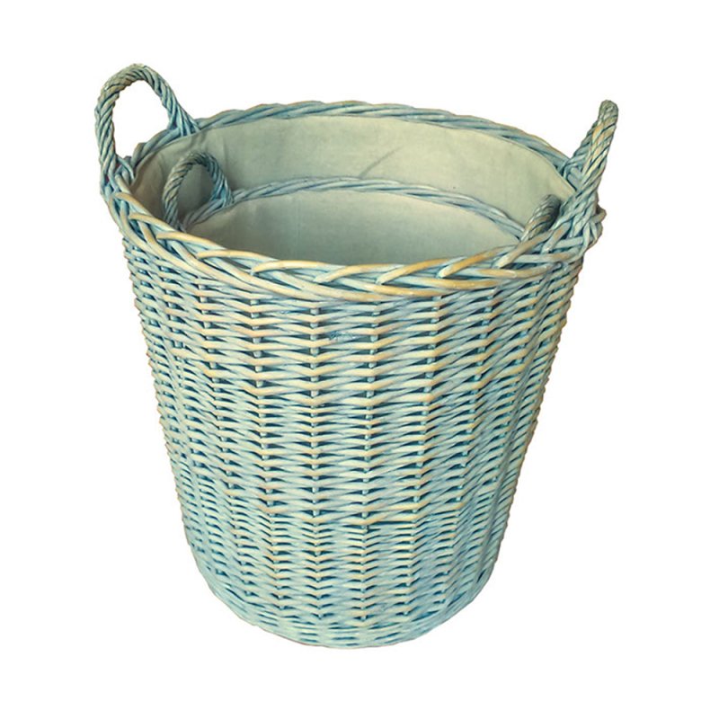 Set of 2 Heavy Duty Provence Lined Log basket - Log Baskets - British D'sire