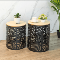 Set of 2 Leaf Cut Basket Table - SLENDER - Side Table - British D'sire