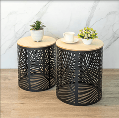 Set of 2 Leaf Cut Basket Table - SLENDER - Side Table - British D'sire