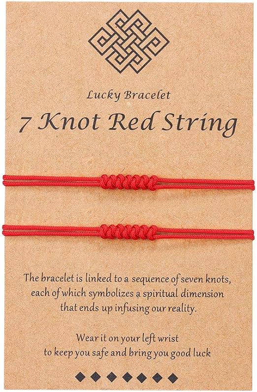 Shonyin 7 Knots Red String Bracelet Kabbalah Protection Thread Handmade String Bracelets Good Luck Gift for Women Men Girls Boys Family - Bracelets - British D'sire