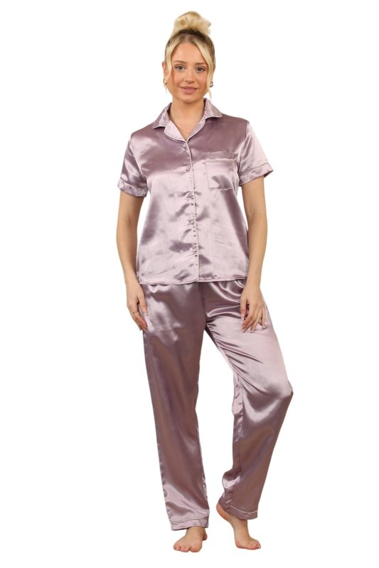 Silky Satin Pajama Set with Pockets – Ultimate Comfort and Style - Loungewear - British D'sire