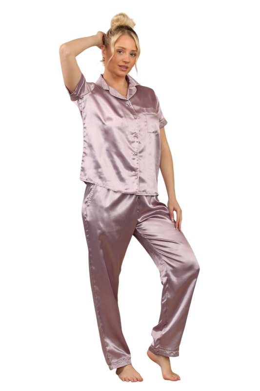 Silky Satin Pajama Set with Pockets – Ultimate Comfort and Style - Loungewear - British D'sire