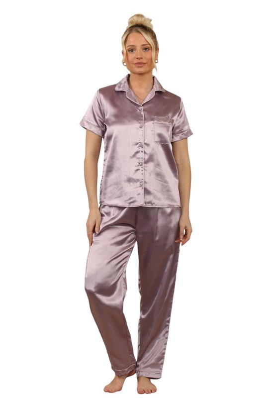 Silky Satin Pajama Set with Pockets – Ultimate Comfort and Style - Loungewear - British D'sire