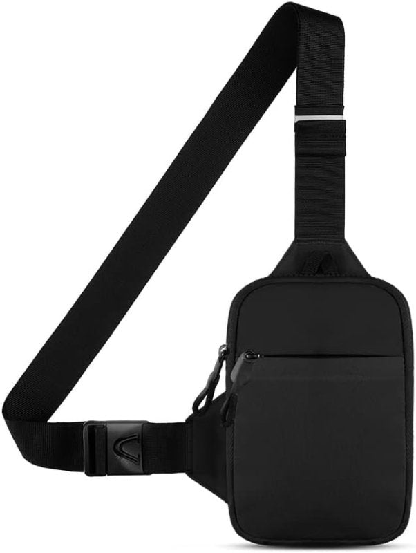 simptech Small Sling Bag Cross Body Chest Bag Shoulder Bag for Men Women Water Resistant Crossbody Man Bag for Runner Workout Hiking Cycling Travelling (2023 BLACK) - Totes & Shoulder Bags - British D'sire