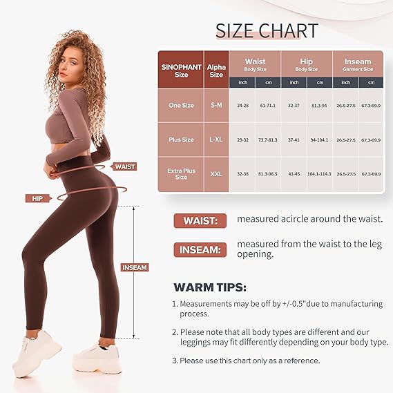 SINOPHANT High Waisted Leggings for Women, Buttery Soft Elastic Opaque Tummy Control Leggings, Plus Size Workout Gym Yoga - Leggings - British D'sire