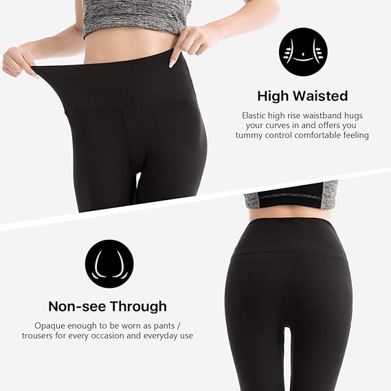 SINOPHANT High Waisted Leggings for Women, Buttery Soft Elastic Opaque Tummy Control Leggings, Plus Size Workout Gym Yoga - Leggings - British D'sire