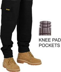 SITE KING Mens Cargo Combat Work Tracksuit Jogging Bottoms with Knee Pad Pockets Fleece Pants - Trousers - British D'sire