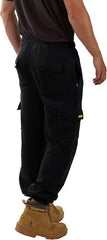 SITE KING Mens Cargo Combat Work Tracksuit Jogging Bottoms with Knee Pad Pockets Fleece Pants - Trousers - British D'sire