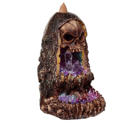 Skull Crystal Cave LED Backflow Incense Burner - British D'sire