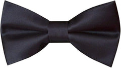 Small Collection London Boys Kids Plain Basic Back Navy Dickie Bow Tie - Kids Ties - British D'sire