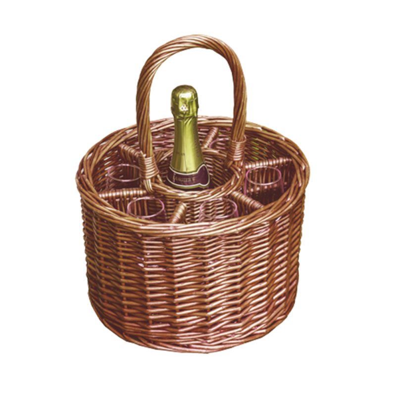 Small Deluxe Single Bottle Drinks Basket - Drinks Baskets - British D'sire