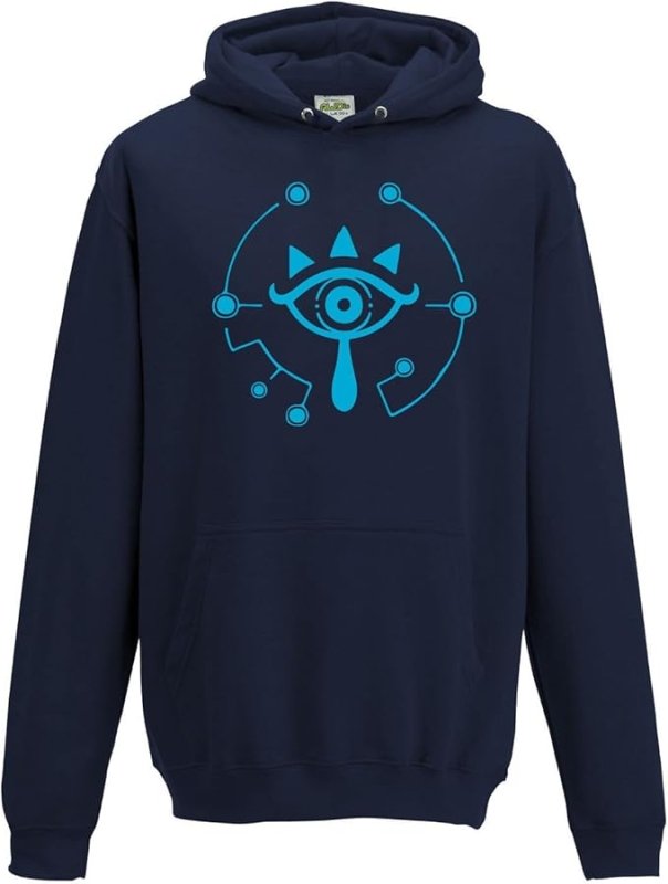 SMARTYPANTS Sheikah Eye Symbol Legend of Zelda HOODIE - Pullover Teen Adults Kids Video Game Fan Inspired Gamer Breath of Wild Navy Gift Present - Men's Hoodies - British D'sire