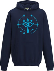 SMARTYPANTS Sheikah Eye Symbol Legend of Zelda HOODIE - Pullover Teen Adults Kids Video Game Fan Inspired Gamer Breath of Wild Navy Gift Present - Men's Hoodies - British D'sire