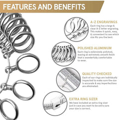 Smith’s® Ring Sizer Gauge | Professional & Accurate | UK A - Z Sizing | Clear A - Z Engravings | Quality Checked | for Both Women & Men - Ring Sizers - British D'sire