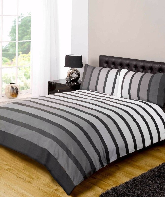 Soho Stripe Duvet Set Quilt Duvet Cover Pillow Cases Bed Linen Set - Duvet Set - British D'sire