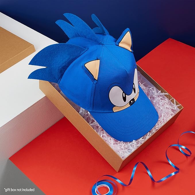 Sonic The Hedgehog 3D Baseball Cap for Boys Summer Holiday Accessories Blue One Size Adjustable Strap Boys Hat Lightweight Breathable Sun Hat Gamer Gifts for Boys - British D'sire