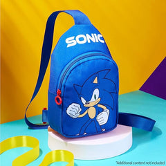 SONIC THE HEDGEHOG Boys Crossbody Bag with Zipped Compartment & Adjustable Strap, Sling Bag - Gamer Gifts - Cross Bag - British D'sire