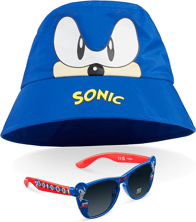 Sonic The Hedgehog Bucket Hat Summer Accessories Set Gamer Boys Hat Kids Boys Sonic Gifts for Boys Blue - British D'sire