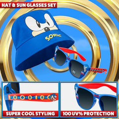 Sonic The Hedgehog Bucket Hat Summer Accessories Set Gamer Boys Hat Kids Boys Sonic Gifts for Boys Blue - British D'sire