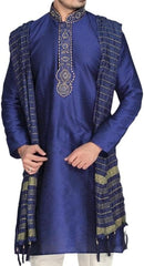 Sonisha MKP9007 Men's Blue Kurta Pajama Set Wedding Kurta Pyjama Indian Party Suit - Traditional Clothing - British D'sire