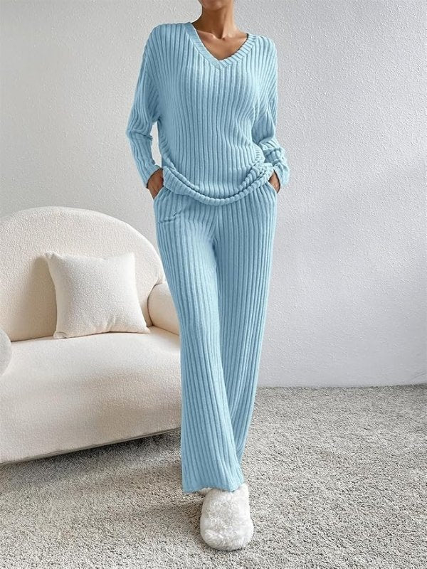 SotRong Ribbed Lounge Wear Sets for Women Uk 2 Pieces Co Ord Sets Tracksuit Full Set Ladies Pjs Sets Loungewear Sleepwear Homewear - Nightwear - British D'sire