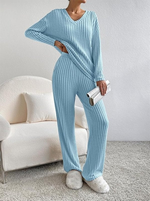 SotRong Ribbed Lounge Wear Sets for Women Uk 2 Pieces Co Ord Sets Tracksuit Full Set Ladies Pjs Sets Loungewear Sleepwear Homewear - Nightwear - British D'sire