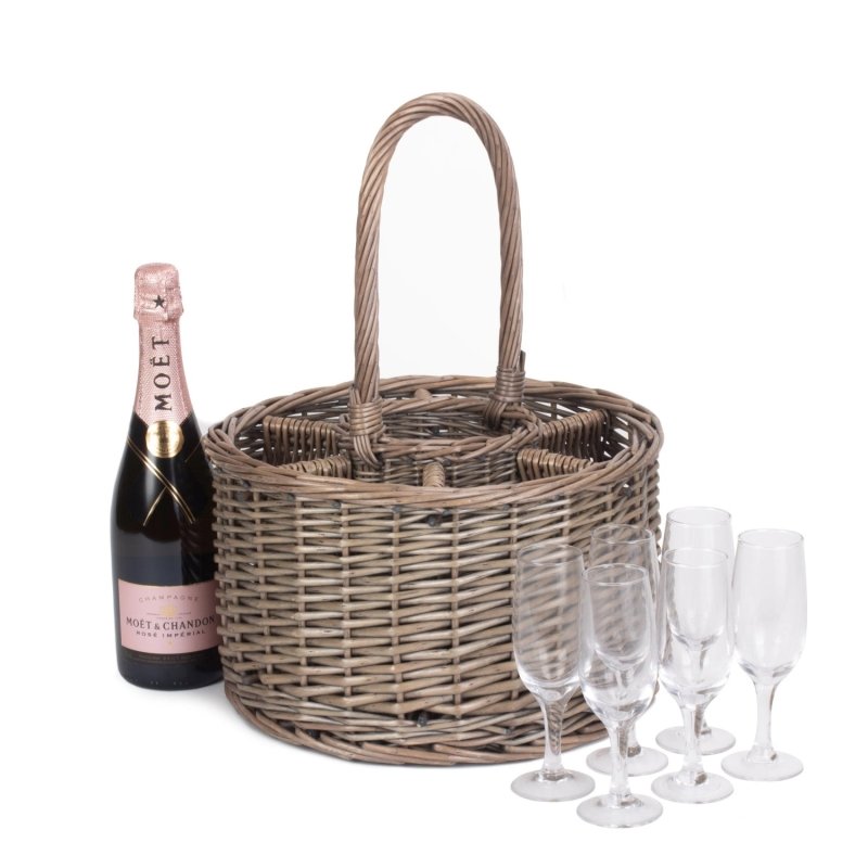 Special Event Basket Wicker Basket Wine Glasses - Drinks Baskets - British D'sire