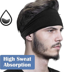 Sports Headbands for Men Women, Knotted Head Bands, Elastic Head Sweat Bands Non Slip Hair Accessories for Yoga Running Cycling Gym - Headband - British D'sire