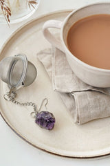 Stainless Steel Amethyst Raw Crystal Tea Strainer - Tea Strainers - British D'sire