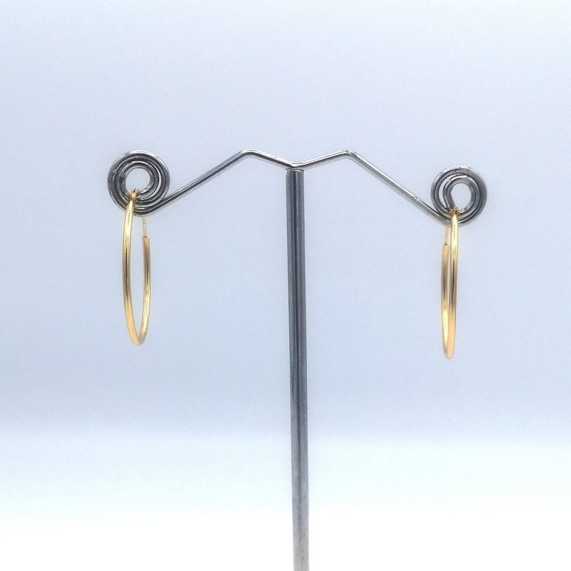 Sterling Silver 14kt Yellow Gold Plated 25mm Hoop Earrings - Hoop Earrings - British D'sire