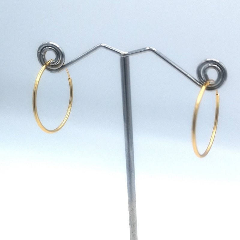 Sterling Silver 14kt Yellow Gold Plated 25mm Hoop Earrings - Hoop Earrings - British D'sire