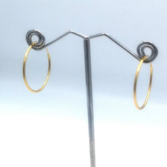 Sterling Silver 14kt Yellow Gold Plated 25mm Hoop Earrings - Hoop Earrings - British D'sire