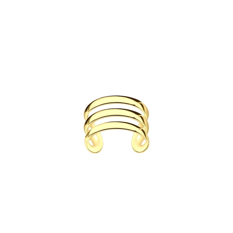 Sterling Silver 14kt Yellow Gold Plated Triple Line Ear Cuff - Cuff Earrings - British D'sire