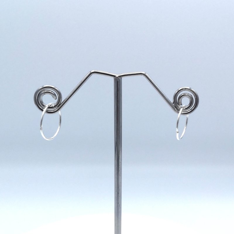 Sterling Silver 14mm Sleeper Earrings - Hoop Earrings - British D'sire