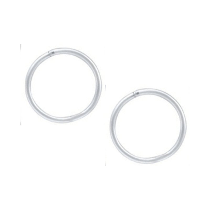 Sterling Silver 14mm Sleeper Earrings - Hoop Earrings - British D'sire