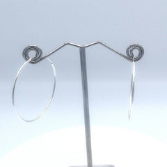 Sterling Silver 35mm Hoop Earrings - Hoop Earrings - British D'sire